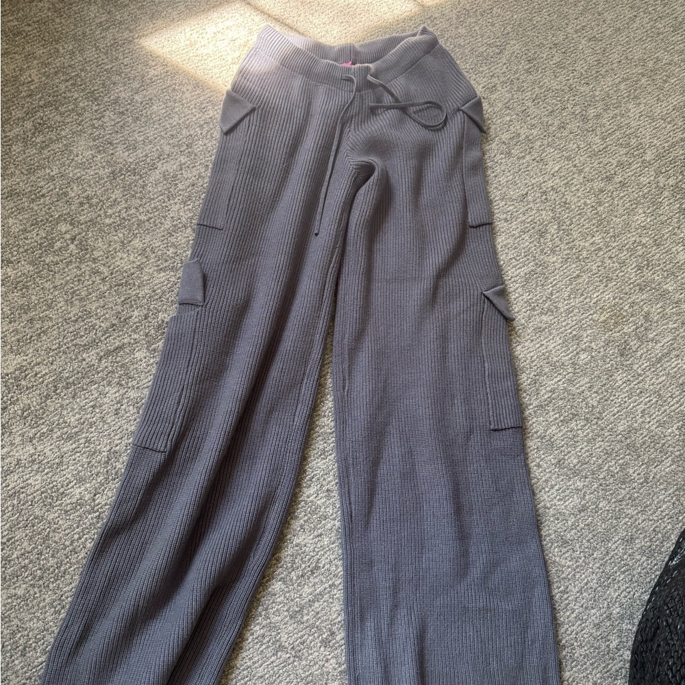 Edikted Gray Wide Leg Pants with Relaxed Fit